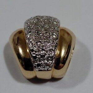 Vtg Gold-Plated Sterling Silver With Diamond Accent Slider Pendant  2.7g .5"